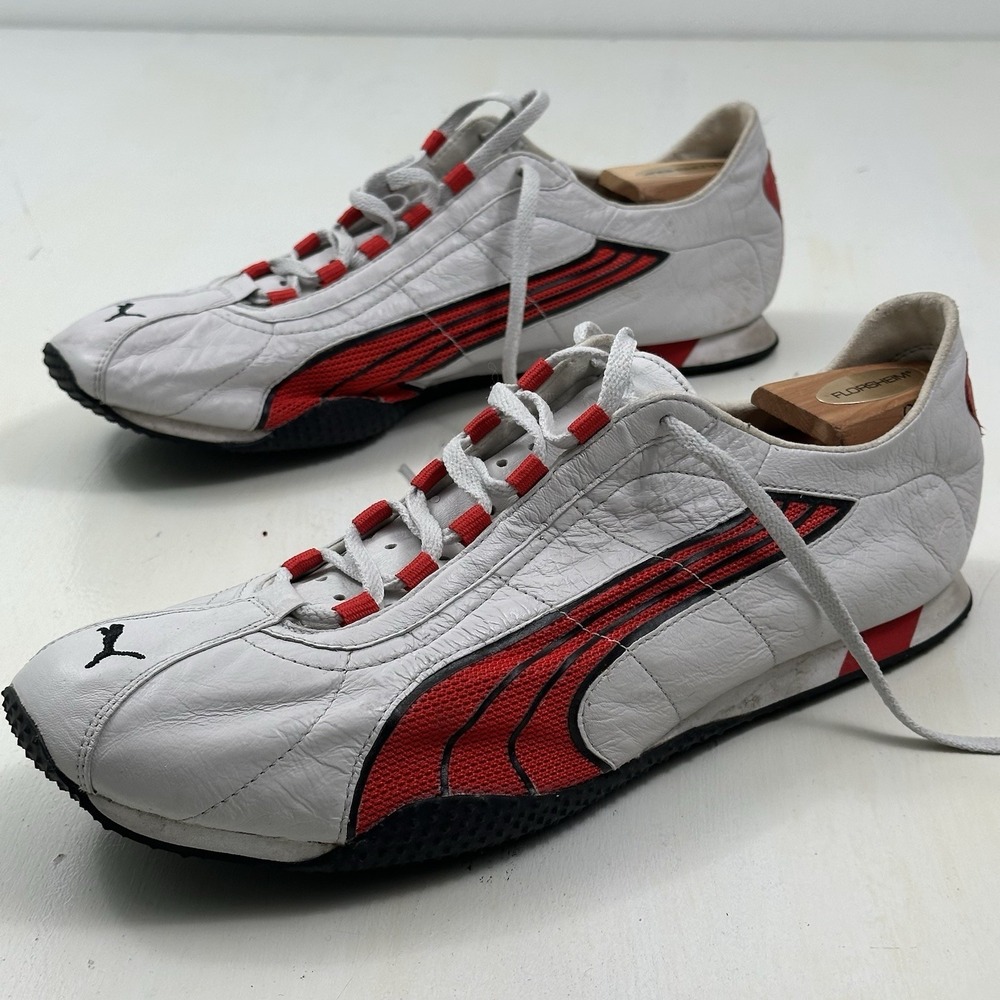 Y2K VTG PUMA H STREET OG SHOES MEN 13 Red White Leather SNEAKERS Lightweight
